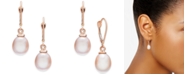 Macy's Pink Cultured Freshwater Pearl (8-1/2mm) Drop Earrings in 14k Rose Gold